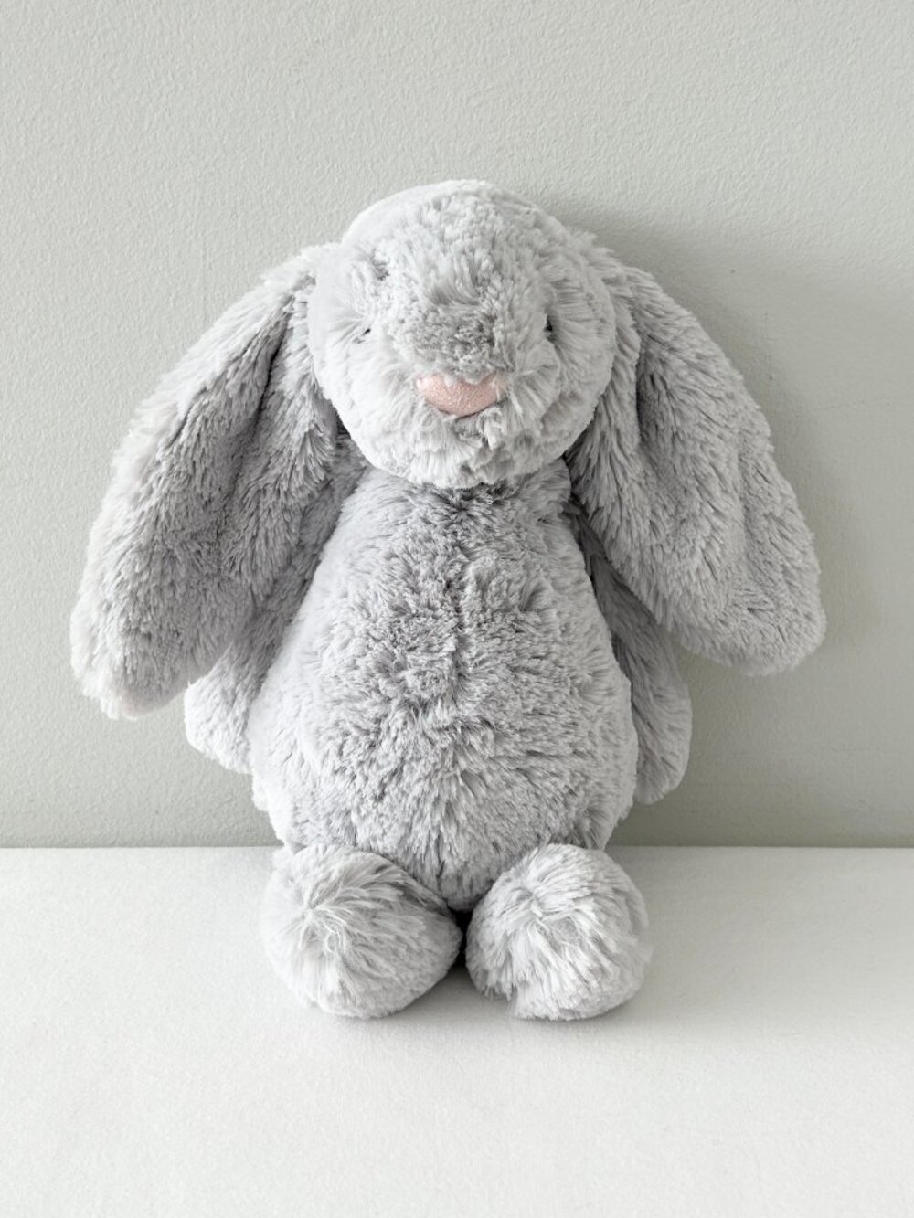 JELLYCAT Bashful Silver Bunny Plush Gray Pink Nose 12” Rabbit Stuffed Animal Toy